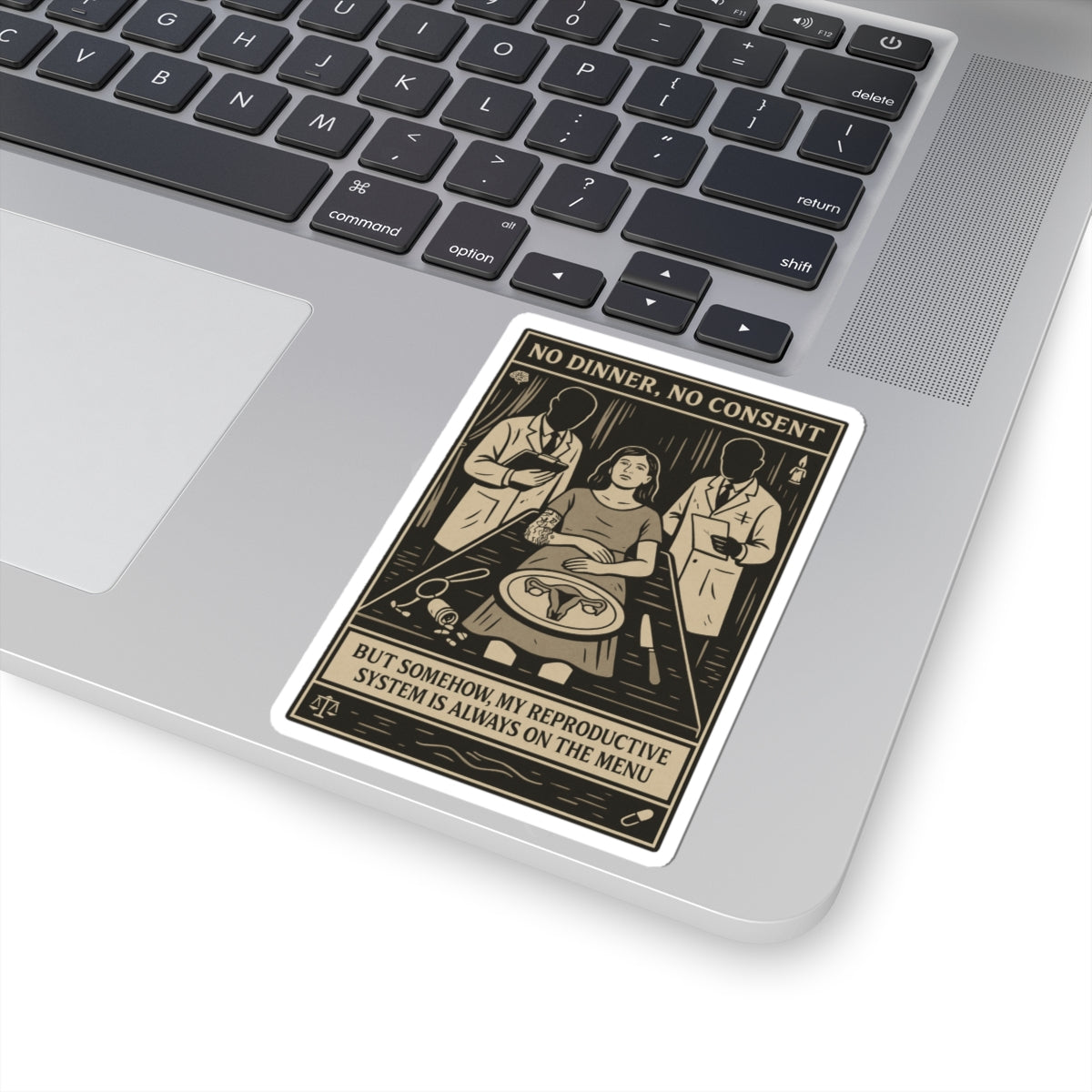 No Dinner, No Consent | Medical Advocacy Kiss-Cut Sticker