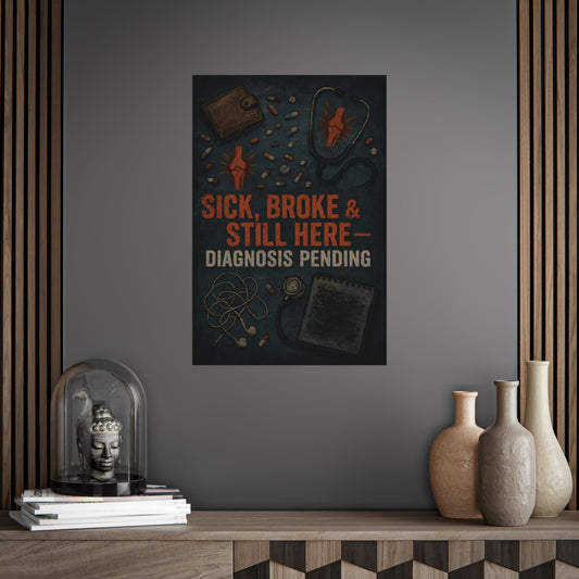 Sick, Broke, Still Here - Art Print