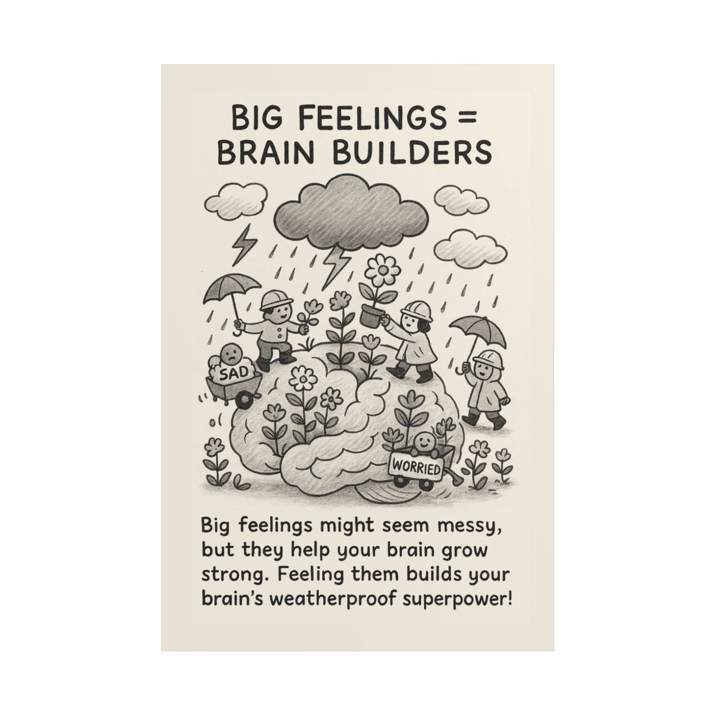 Big Feelings = Brain Builders Art Print