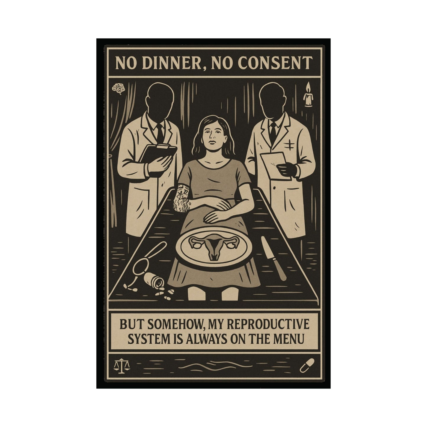 No Dinner, No Consent - Art Print